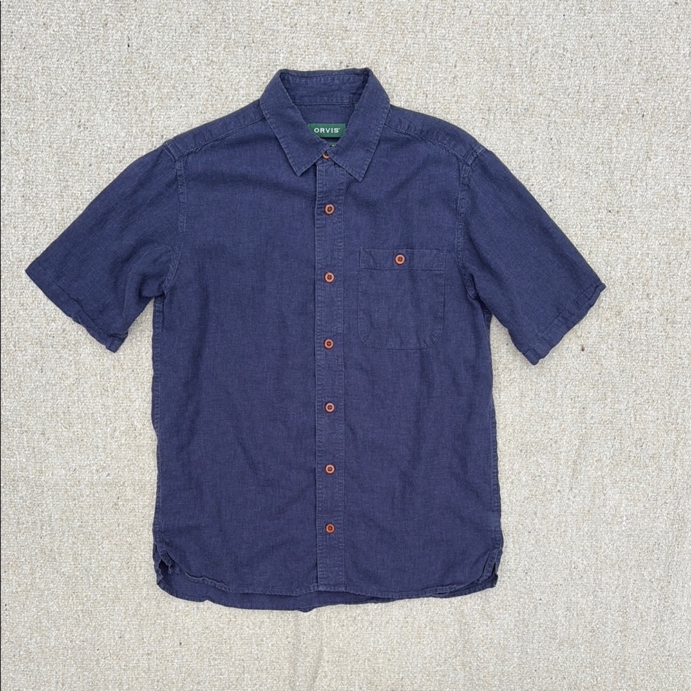Orvis Blue Casual Button Down Shirt